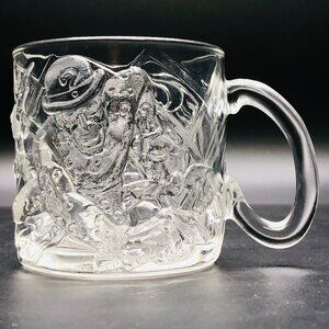 Vintage 1995 BATMAN FOREVER Movie The Riddler McDonalds 3D Glass Mug, DC Comics
